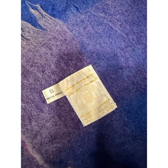Vintage Hudson’s Bay Mohair Plaid Purple Blanket 65x48” EUC - Picture 3 of 3